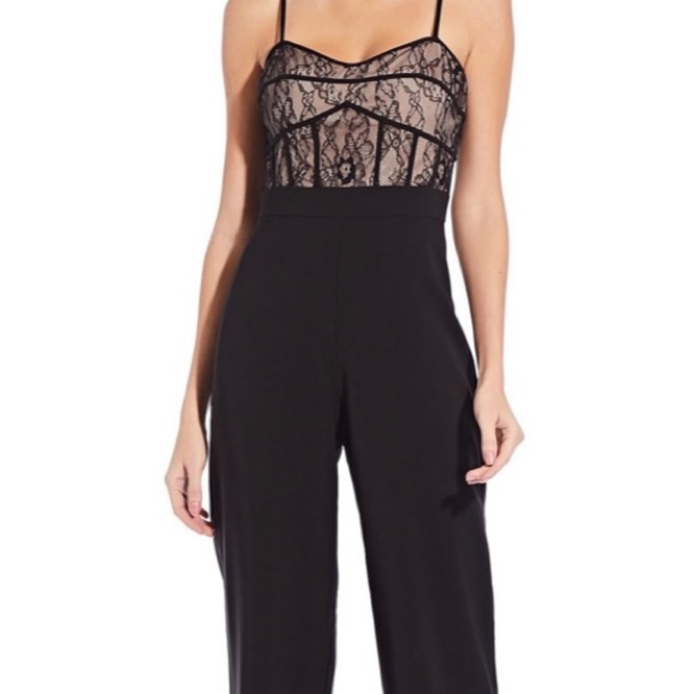 Aidan Aidan Mattox
Lace Bustier Charmeuse Jumpsuit